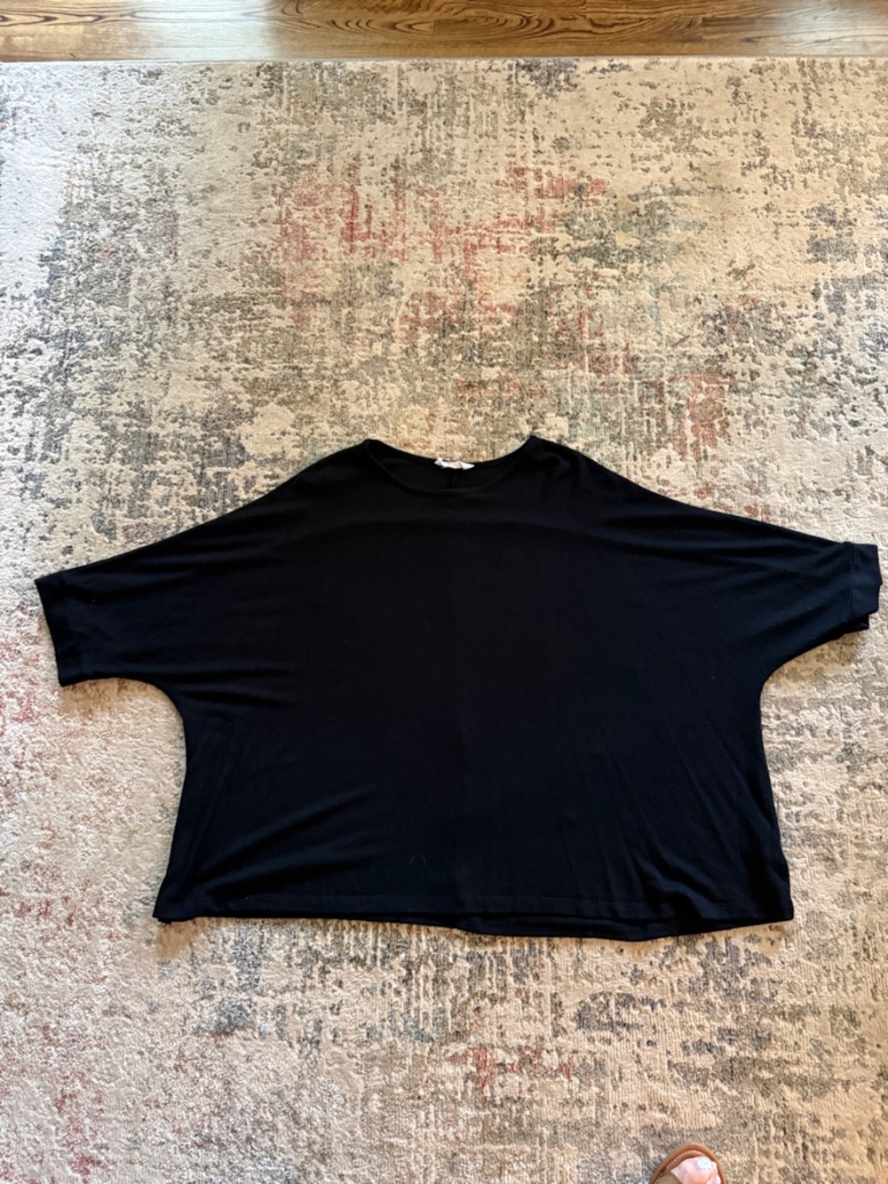 Double Zero Black Oversized Dolman Sleeve Tunic Top